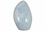 Polished, Free-Standing Blue Calcite - Madagascar #220343-1